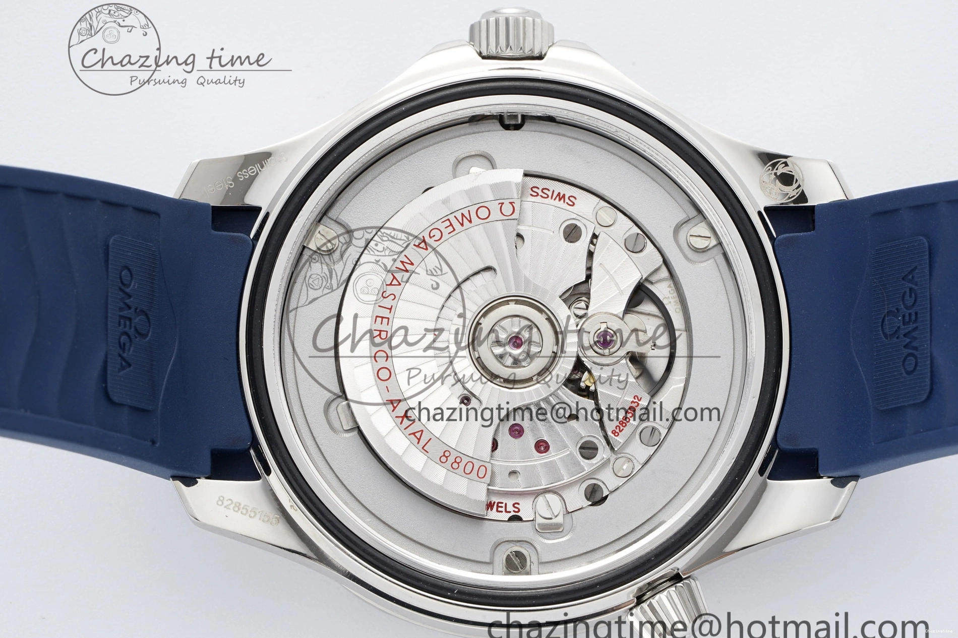 0328 Fashionable Seamaster Diver 300M ZF 1:1 Best Edition Blue Ceramic Blue Dial on Blue Rubber Strap A 7822